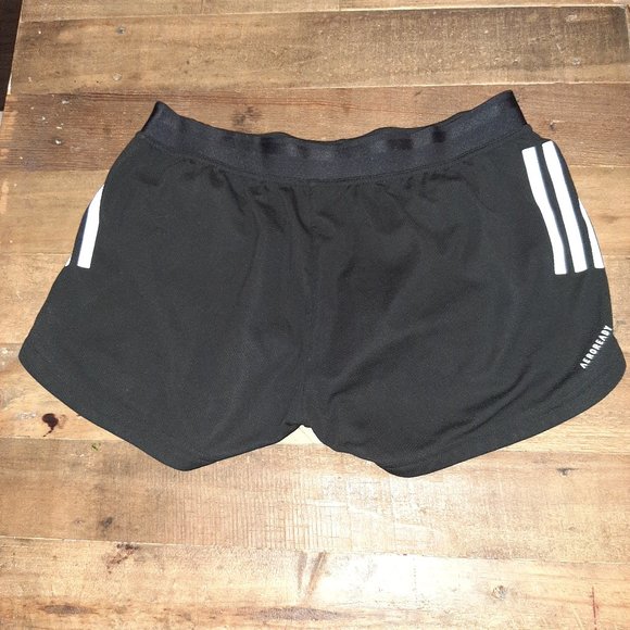 Adidas women's pacer 3-stripe knit shorts black Medium - Picture 2 of 2